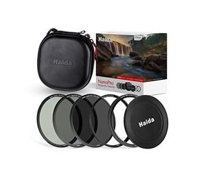 HAIDA Ultra Slim NanoPro MC Magnetic Camera Lens Filters Set for 72 mm / 77 mm Filter Diameter ND64x, ND1000x, Polarising Filter, Magnetic Cap and Filter Bag