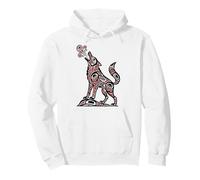 Haida Wolf Howling American Indian Native America Indigenous Pullover Hoodie