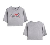 Haiden Henderson Merch Hell of a Good Time Crop Top Graphic T-Shirt Women Short Sleeve (Grey,XXL)