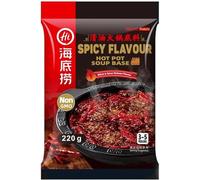 Haidilao Chinese Hot Pot Soup Base Medium Hot Mala & Savory Sichuan Flavour Sauce Spicy Flavour 220g (non GMO)