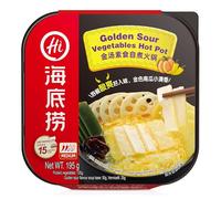 Haidilao Magic Cook Self-Heating Hot Pot - Instant Chinese-Style Meal Kit - Ready-to-Eat Hotpot in Portable Pack - Quick & Easy Meal (195g, Golden Sour Vegetables)
