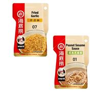 Haidilao Peanut & Sesame Paste 100g & Fried Garlic 30g | Table Sauces | Condiment | Delicious & Convenient | Pack of 2