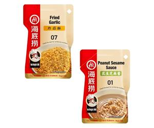 Haidilao Peanut & Sesame Paste 100g & Fried Garlic 30g | Table Sauces | Condiment | Delicious & Convenient | Pack of 2