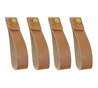 Haidong 4pcs Leather Wall Hanging Sling, Artificial Leather Straps, Wall-Mounted Hook Suitable for Bathroom, Kitchen and Bedroom