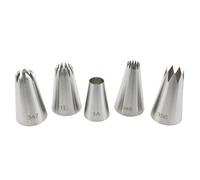 Haidong Large Piping Tips Set Piping Tips Set Stainless Steel Russian Ruffle Icing Piping Nozzles Set For cake dessert pastry decoration (1A 356 347 348 1E) -5PCS