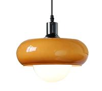 HAIDU E27 Base Single Head Chandelier, Personalized Glass Pendant Lamp Shade, Flush Mount Ceiling Hanging Light, Living Room Bedroom Bar Decoration Lighting Fixtures