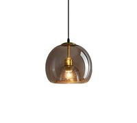 HAIDU High Light Transmission Glass Chandelier Lampshade,Simple Modern Style Pendant Lamp, E27 Base Single Head Hanging Light,Attic Living Room Corridor Ceiling Light Fixture