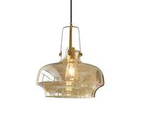 HAIDU High Light Transmission Glass Hanging Lamp Shade, Creative Modern Style Pendant Light, E27 Base Single Head Decoration Lighting Fixtures, Restaurant Cafe Bar Chandelier