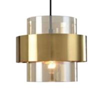 HAIDU Modern Industrial Style Chandelier, Personalized Metal Glass Pendant Lamp Shade, E27 Base Single Head Hanging Light, Living Room Bedroom Study Room Decoration Lighting Fixtures