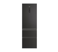 Haier 3D 60 Series 3 HTW3618ENPB Wifi Connected 185cm 60/40 No Frost Fridge Freezer - Slate Black - E Rated, Black