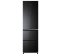 HAIER 3D Combi Series 3 HTR3518DNGBK 60/40 Smart Fridge Freezer - Obsidian Black Glass, Black