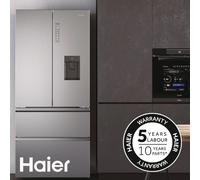 Haier Cube 83 Serie 3 HCR3818ENMM side-by-side refrigerator Freestanding 467 L E Platinum, Stainless steel