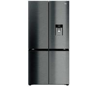 Haier HCW79F19EHSB Four Door Cube 90 Series 7 Fridge Freezer With Ice & Water - BLACK STEEL