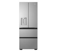 Haier Free Standing Fridge Freezer,4 Doors, E Class, 402L Total Capacity, Inox 70x59.4x185cm - HFKR3718EWMM