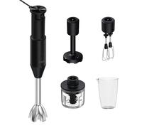 Haier Hand Mixer, I-Master Series 5 Electric Hand Blender, 4-in-1 Whisk, Masher, Chopper & Blender, Double Power Blades, 1000W, hOn App, Black [HHB5B5 S5]