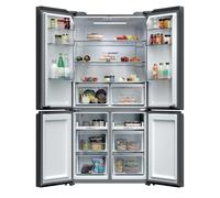 Haier HCR39F19ENPT 90cm 646L Frost Free Four-Door French-Style Black Fridge Freezer with Air Surround Fresher Tech
