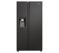 Haier HSW79F18DIPT Series 7 601L American Style Fridge Freezer - Slate Black