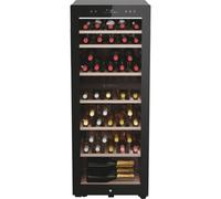 Haier Hws77Gdau1 Dual Zone Wine Cooler, 77 Bottle Capacity, Natural Airflow System, 3D Lighting, Freestanding - Black