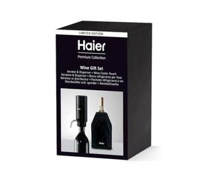 Haier Limited Edition Wine Gift Set - Electric Wine Aerator Dispenser & Cooler Pouch - 2-in-1 Aerator & Pourer with Portable Wine Chiller