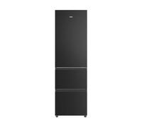 Haier Series 3 HTR3518ENMTK - 55cm - 303 Litre Capacity - 60/40 Split - 3 Door - Frost Free - Black Freestanding Fridge Freezer - H 185 x W 54.5 x D 62.2 cm