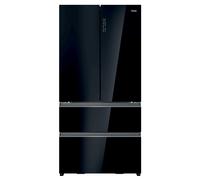 Haier FD 90 Series 7 Freestanding Fridge Freezer, 4 Doors, Total No Frost, E Class, 703L Total Capacity, Easy Access Freezer Drawers, hOn App,Wi-Fi Connected, Obsidian Glass, 90x75x190 cm-HFR79F19DFGB