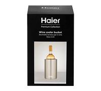 Haier Stainless Steel Tabletop Wine-Champagne Ice Cooler Bucket - Double Walled Design - Universal Size Fits Standard Bottles - Premium Quality