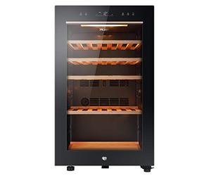 Haier Wine Bank 50 Series 5 Wine Cooler, 49 Bottles, Black, F Class | LED Lighting, Smart Wine Management, Single Zone, hOn App, Freestanding, 49.7x58.5x82cm, HWS49GA