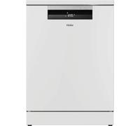 Haier XF 5C7M0W-80 Freestanding Dishwasher, 15 Place Settings, White Quiet & Efficient Cleaning, Full Size Family Dishwasher with Ad