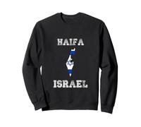 Haifa Israel Vintage Israel Flag Map Design Sweatshirt