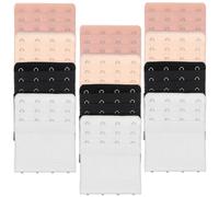 HaiFafafaing 12 Pcs Bra Extender 4 Hook Bra Strap Extender 4 Hooks 3 Rows Elastic Plus Size Bras Extension Strap For Women Soft Comfortable Black White Nude Beige
