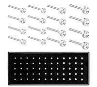 HaiFafafaing 60 Pcs Straight Nose Studs Surgical Steel Small Silver Nose Studs Body Noses Piercing Jewellery With Crystal 1.5mm 2.0mm 2.5mm For Women Men Gift Packaging