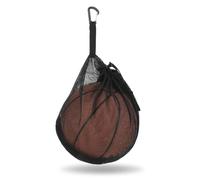 HaiFafafaing Single Mesh Ball Bag with Zipper Pocket Portable Drawstring Net Ball Storage Bag with Hanging Clip Fits All Kinds of Basketball Football Volleyball for Men Women Black