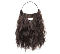 HaiFafafaing Wizard Beard Men Long Fake Beard Novelty Wizard Costume Men Curly Fake Mustache Soft and Full False Facial Hair for Carnival Themed Party Wizards Cosplay Halloween Costume(Brown)