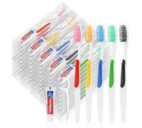 HAIFOTRVA - Disposable Toothbrushes with Toothpaste and Floss, 30 Individually Wrapped Disposable Toothbrushes and Floss Kit for People