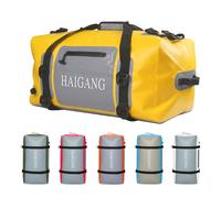 Haigang 110L Waterproof Duffel Bag Heavy Duty Dry Bag Outdoors Large Storage Sack Zipper Marine Duffle Motorcycle Luggage,Strap Adjustable for Kayaking,Boating,Camping,Beach Rafting Fishing Yellow