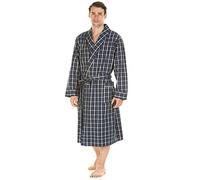 Haigman 100% Cotton Dressing Gown 7396 Navy Check Large