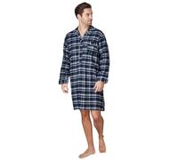 Haigman Brushed Cotton Nightshirt 7394-3 Black/Navy/Blue Check Medium