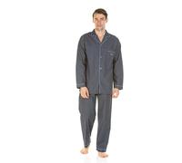 Haigman Classic Men's Marl Effect Easycare Pyjama Set (L, 109-114cm/43-45in, Navy Marl)