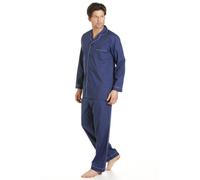 Haigman Mens Full Length Classic Pajama Set, navy, XL