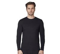 Haigman Men’s 2 Pack Bamboo & Long-Staple Cotton Long Sleeve T-Shirt Vest Undershirts, Black, Size XL (Chest 46-48" / 117-121cm)