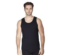 Haigman Men’s 2-Pack Stretch Cotton Vests - Soft, Breathable Undershirts - 95% Combed Cotton 5% Elastane - Lightweight Everyday Comfort (UK, Alpha, L, Regular, Regular, Black)