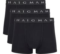 Haigman Men’s 3 Pack Cotton Stretch Modern Trunks Black