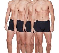 Haigman Men’s 4 Pack Bamboo & Long-Staple Cotton Boxer Trunks, Black, Size Large (Waist 38-40" / 97-102cm)