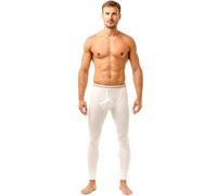 Haigman Men’s Thermal Long Johns/Base Layer Leggings 2 Pack, White, XL (Waist 42-44in / 107-112cm), Poly-Cotton Brushed Inside, Elastic Waist