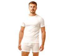 Haigman Men’s Thermal Short Sleeve Vest/T-Shirt 2 Pack, White, Medium (Chest 38-40in / 97-102cm), Poly-Cotton Base Layer, Brushed Inside