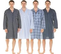 Haigman Men’s Yarn Dyed Cotton Poplin Long Sleeve Nightshirt