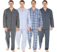 Haigman Men's Yarn Dyed Long Sleeve Cotton Poplin Pajama Set (M, 97-102cm 38-40in, Small Dark Check)