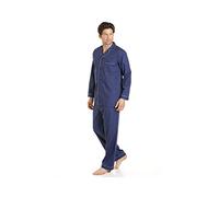 Haigman Mens Full Length Classic Pajama Set, navy, XL