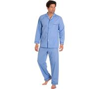 Haigman Men's Men's Cotton Blend Easy Care Long Sleeve Pyjama Set in Blue | Size: Large Haigman Blue L