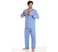 Haigman Men's Men's Cotton Blend Easy Care Long Sleeve Pyjama Set in Blue | Size: Small Haigman Blue S